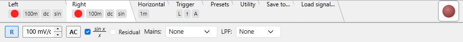 Right channel tab